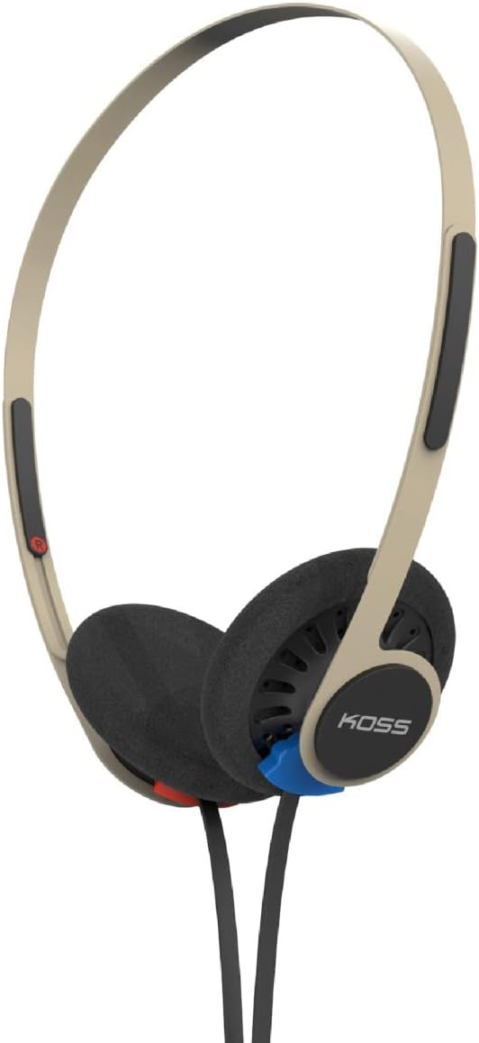 Koss KPH40 Utility On-Ear Headphones, Detachable Interchangeable Cord System, Ultra Lightweight Design (Rhythm Beige) (KPH40 Utility Parent)