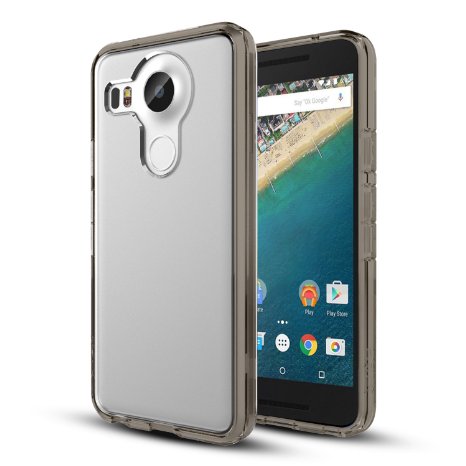 Nexus 5X Case JampD Crystal Clear Google Nexus 5X Anti-Scratch Clear Back Panel  TPU Bumper Case for Nexus 5X 2015 Not for Nexus 5 2013 Fusion Black