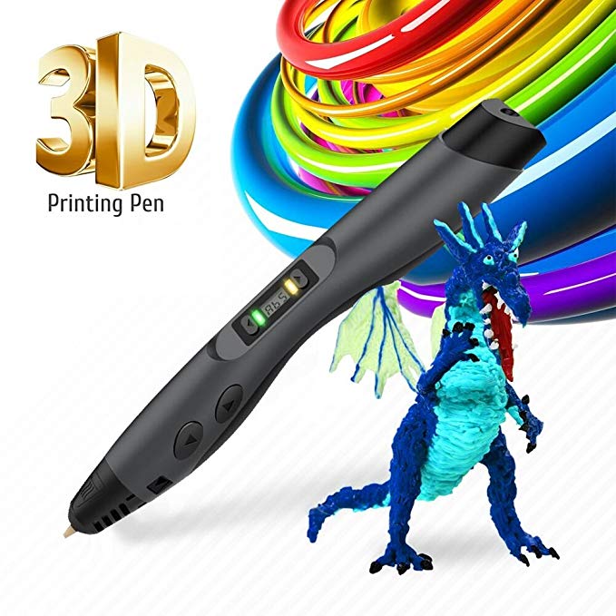 3D Printing Pen, SUNLU 3D Doodling Pen with OLED Display, PLA/ABS/PCL Filament Supported for Kids and Adults, 3D Modeling, Art Design - Black