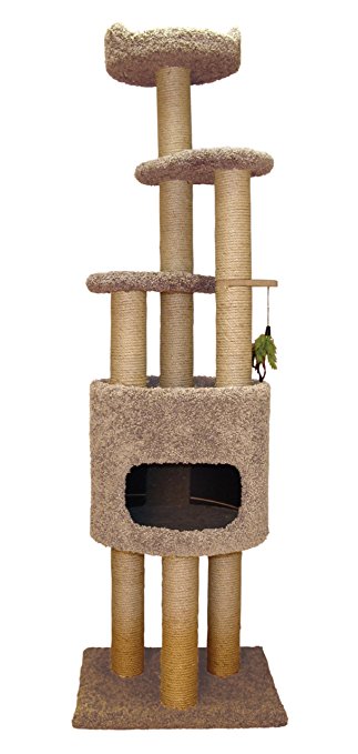 Family Cat Condo Cat Tree with Sky Lookout and Booster Base