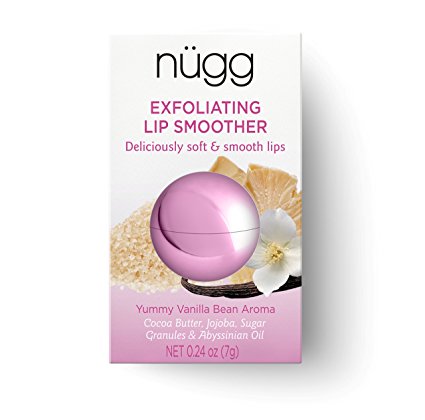 nügg natural LIP SCRUB and LIP EXFOLIATOR for chapped, dry and normal lips; exfoliates, moisturizes and smoothes lips; ALL NATURAL, VEGAN and CRUELTY-FREE; 0.24oz