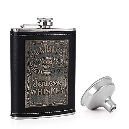 KWANITHINK Flasks for Liquor for Men, Stainless Steel Hip Flask for Liquor with Funnel, Whiskey Flask 8 oz