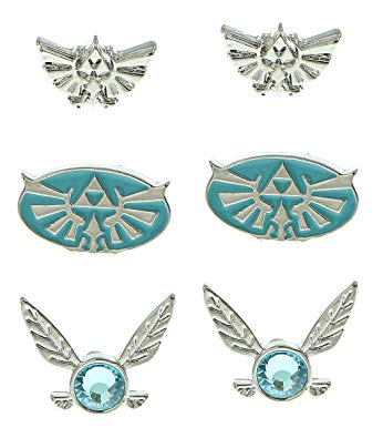 Nintendo The Legend of Zelda Triforce Navi Fairy Earrings 3 Pack Set