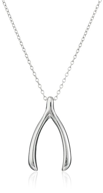 Sterling Silver Wishbone Pendant Necklace