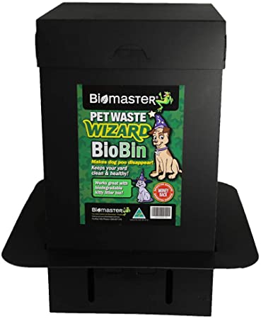 Pet Waste Wizard BioBin Pet Waste Disposal Unit, Waste Digester (100% Recycled Material, 10” Width x 18” Height)