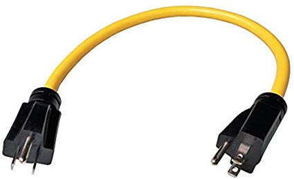 Parkworld 60127 Generator Adapter Cord NEMA 5-15P to 5-15P for Transfer Switch, 3 Prong Plug to Plug, 125V, 2FT