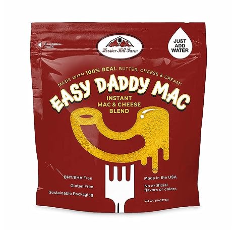 EASY Daddy Mac Mix by Hoosier Hill Farm, 5LB (Pack of 1) | Contains Real Butter & Milk, Just Add Water Bulk Macaroni & Cheese Powder