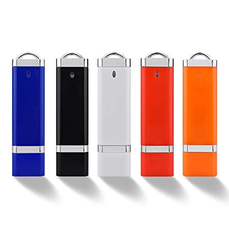 KEXIN 8GB USB Flash Drive 2.0 USB Memory Stick Lighter Shape Colorful 5 Pack(Red,White,Blue,Black,Orange) …