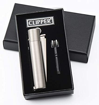 CLIPPER Butane Refillable Classic Metal Cigarette Lighter (Silver)