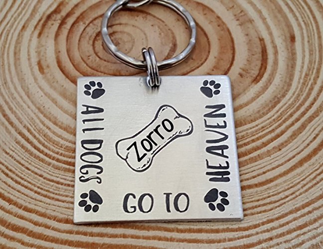 All Dogs Go To Heaven Engraved Key Chain with Pets name | Pet Loss Key Chain