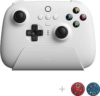 8Bitdo Ultimate 2.4g Wireless Controller with Charging Dock, Pro Gamepad with Back Buttons & Turbo Function for PC Windows, Steam Deck, Android, Raspberry Pi, iPhone, iPad, Mac and Apple TV (White)