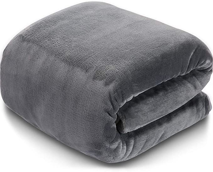 Fleece Blanket Queen King Twin Throw Size Soft Summer Cooling Breathable Luxury Plush Travel Camping Blankets Lightweight for Sofa Couch Bed (Grey, California King (102" x 108"))