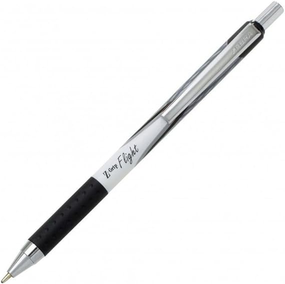 Zebra Z-Grip Flight Ballpoint Pen 2376 with 1.2mm Tip, Black, Pack of 2