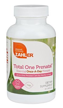 Zahler Total One Prenatal, Contains Folic Acid and Iron, An All-Natural Complete Pregnancy and Breastfeeding Multivitamin Supplement, Just One Capsule a Day,#1 Best Top Quality Prenatal Formulated for Mother and Baby, Certified Kosher, 60 Capsules