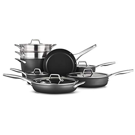 Calphalon 2052665 Premier Hard-Anodized Nonstick 13-Piece Cookware Set, Black