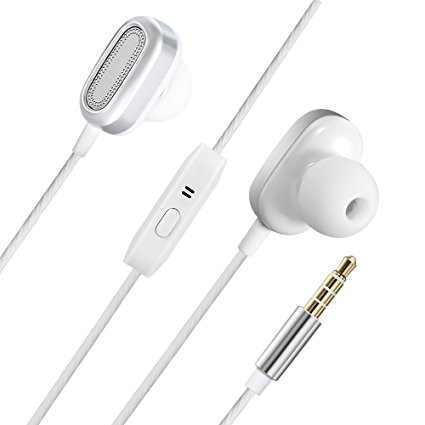 Wired Headphones,In Ear Earphone with Microphone, Dual Drivers HiFi Audio and Deep Bass Earphones for Noise Isolating