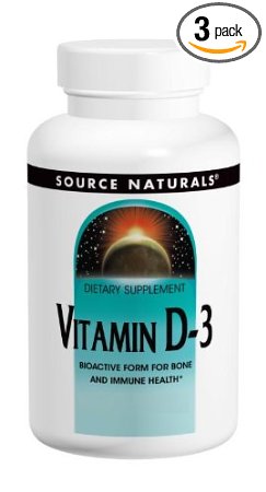 Source Naturals Vitamin D-3 1000 IU, 200 Tablets (Pack of 3)