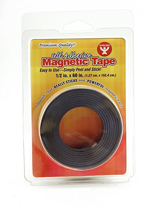 Hygloss Products, Inc. Magnetic Tape, Self- Adhesive, 1/2-Inch x 60-Inch