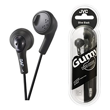 UKDapper JVC HAF160 Black Gumy Bass Boost Stereo Headphones for iPod, iPhone, MP3 and Smartphone