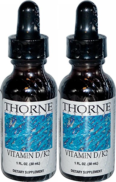 Thorne Research - Vitamin D/K2 Liquid - 1 Fl. oz. (30 Ml) - 2 Pack