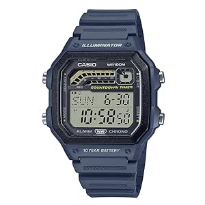 Casio Men Resin Digital Blue Dial Watch-Ws-1600H-2Avdf, Band Color-Blue