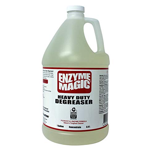 ENZYME MAGIC Heavy Duty Degreaser; Industrial Strength to Clean Grease, Oil & Stains of Concrete, Decks, Floors, Tools, Auto Parts. Non-Toxic (1 Gallon Concentrated Bottle)