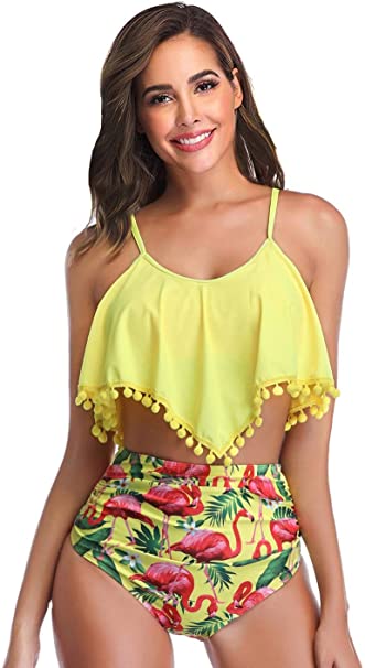 MITALOO Swimsuit Two Pieces Women Bathing Suits Racerback with High Waisted Bottom Tankini Set