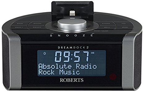 Roberts 'DreamDock2' DAB/DAB /FM RDS Digital Stereo Clock Radio with Dock for iPod/iPhone - Lightning Connector