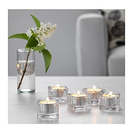 Home Decor Decorative Tealight holder, Clear glass 5 pack