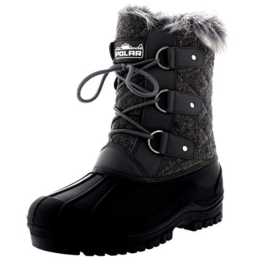 Polar Products Womens Mid Calf Mountain Walking Tactical Waterproof Boots