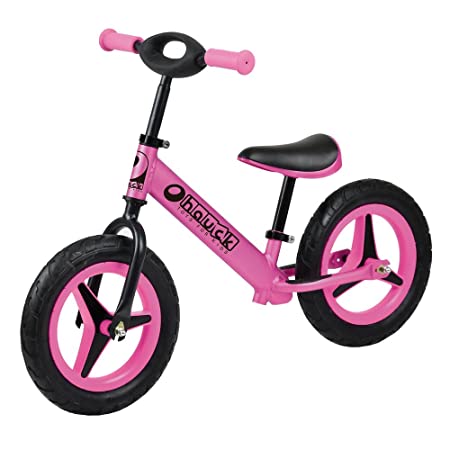 Hauck Alu Rider Balance Bike  for Kids & Toddlers with Ergonomic, Quick Release Adjustable Handle & Seat Post - Pink