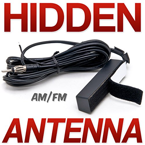 Krator Hidden Antenna - Fits Car, Truck, Motorcycle, Harley, Boat, Golf Cart, Campers, Amplified Antenna AM FM WB Universal Fit For All Applications AM FM Car Radio Stereo Windshield Hidden Antenna