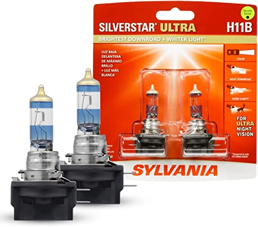 SYLVANIA H11B SilverStar Ultra Halogen Headlight Bulb, (Contains 2 Bulbs)