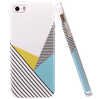 iPhone 5 Case,iPhone 5s case, LUOLNH IMD Design With Fabulous Glossy Geometry Pattern Flexible Soft TPU Rubber Silicone Skin Cover Case for iPhone 5/ 5s/ SE(Mint)