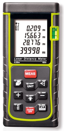 CiBest 131ft 40m Portable Digital Laser Distance Meter Rangefinder Finder Handheld Measure Instrument with Mininft  Tape Measure 005 to 40m 016 to 131ft