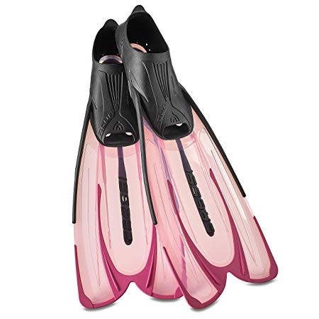 Cressi Adult Snorkeling Fins with Self-Adjustable Comfortable Full Foot Pocket | Perfect for Traveling | Agua: made in Italy