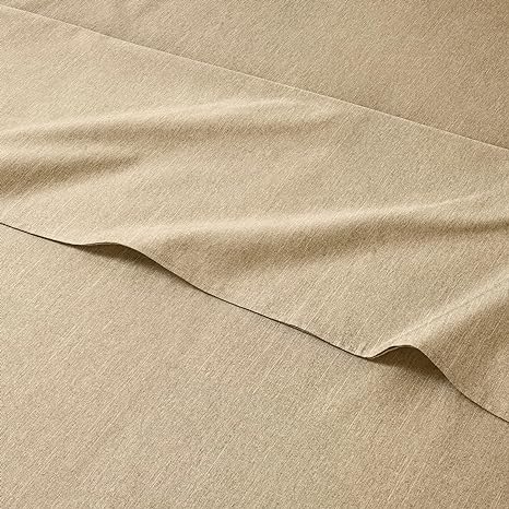 King Size Sheet Set - 6 Piece Set - Hotel Luxury Bed Sheets - Extra Soft - Deep Pockets - Easy Fit - Breathable & Cooling Sheets - Wrinkle Free - Comfy - Heathered Tan Bed Sheets - King Sheets 6 PC