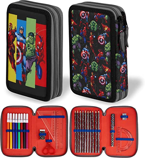 Marvel Pencil Case, Stationery Supplies Avengers Filled Pencil Case, Stationery Sets School Supplies