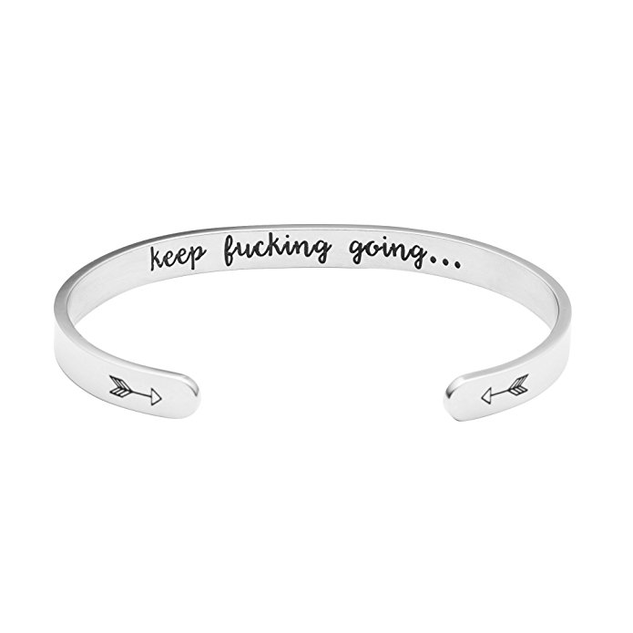 Joycuff Inspirational Gifts for Women Cuff Bracelet Bangle Stainless Steel Engraved Come Gift Box