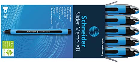 Schneider Slider Memo XB Ballpoint Pen, Black, Box of 10 Pens (150201)