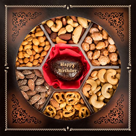 Jaybee's Nuts Birthday Gift Basket - Handmade Birthday Gift Idea for Her/Him, Wife, Girlfriend, Men, Women - Vegetarian Friendly and Kosher (Happy Birthday)