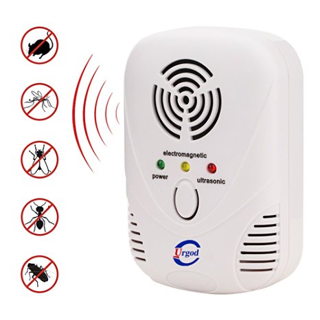 Urgod pest control ultrasonic pest repeller-electronic plug-in Repeller for Insects- Humanized pest repellent for, Rodents，Cockroach, Mice， Flies, Ants, Spiders, Fleas, Chemical-Free，Humanization