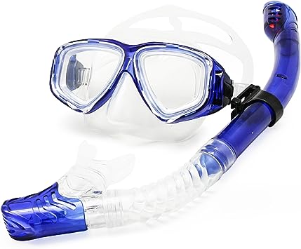 Snorkeling Set Myopia Tempered Glass Lens Diving Gear Kit Nearsighted Dry Top Scuba Mask Nose Cover Water Sports Package