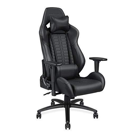 Anda seat Dark Demon Series Premium Racing Style Gaming Chair,Ergonomic High-Back Large Size Swivel Recliner Office Chair with Carbon Fiber Leather,Height Adjustable with Lumbar Support Pillow(Black)