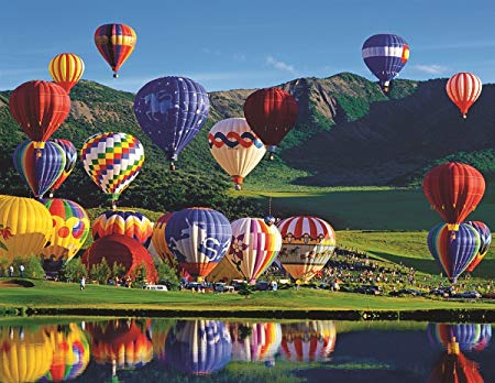 Springbok Puzzles - Balloon Bonanza - 350 Piece Jigsaw Puzzle - Large 23.5 Inches by 18 Inches Puzzle - Made in USA - Unique Cut Interlocking Pieces - Large Pieces - Easy to Pick and Place