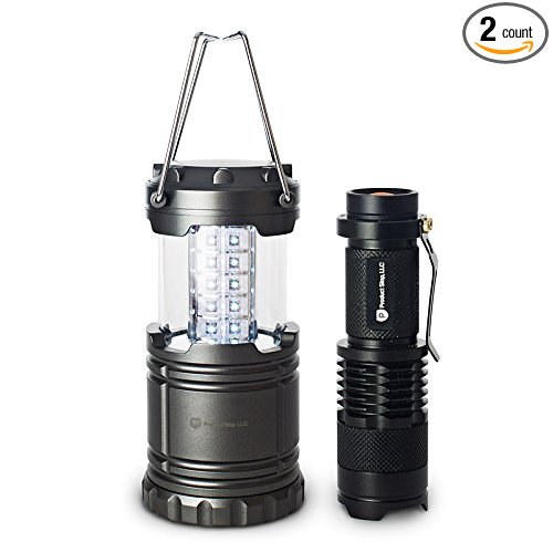 Super Bright LED Camping Lantern and LED Flashlight Bundle by Product Stop