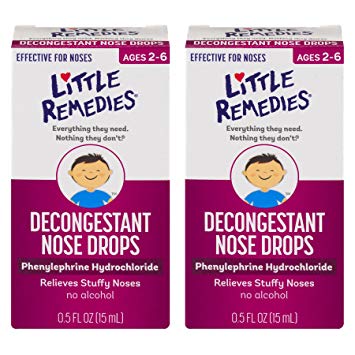 Little Remedies Decongestant Nose Drops | Phenylephrine Hydrochloride, Alcohol-Free | 0.5 Fluid Ounces | 2-Pack