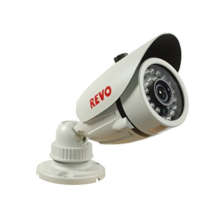 REVO America RCBS30-4 1200 TVL Indoor/Outdoor Bullet Surveillance Camera with 100-Feet Night Vision (White)