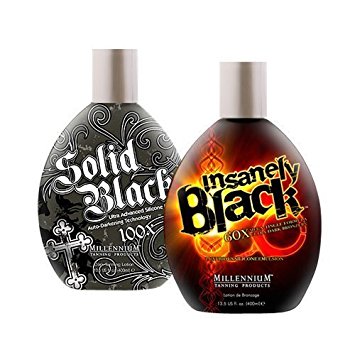 Millenium Tanning Indoor Tanning Bed Lotion, Insanely Black and Solid Black, 13.5 Ounce