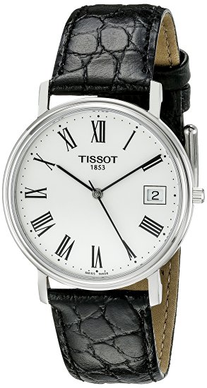 Tissot Men's T52142113 T-Classic Desire Stainless Steel Watch With Black Leather Band